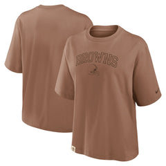 Cleveland Browns Women's Glory Arch Boxy T-Shirt - Brown - Nike