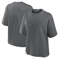 New Orleans Saints Women's Glory Arch Boxy T-Shirt - Charcoal - Nike