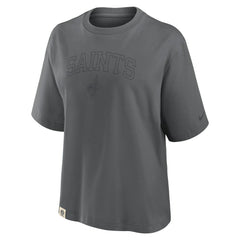 New Orleans Saints Women's Glory Arch Boxy T-Shirt - Charcoal - Nike