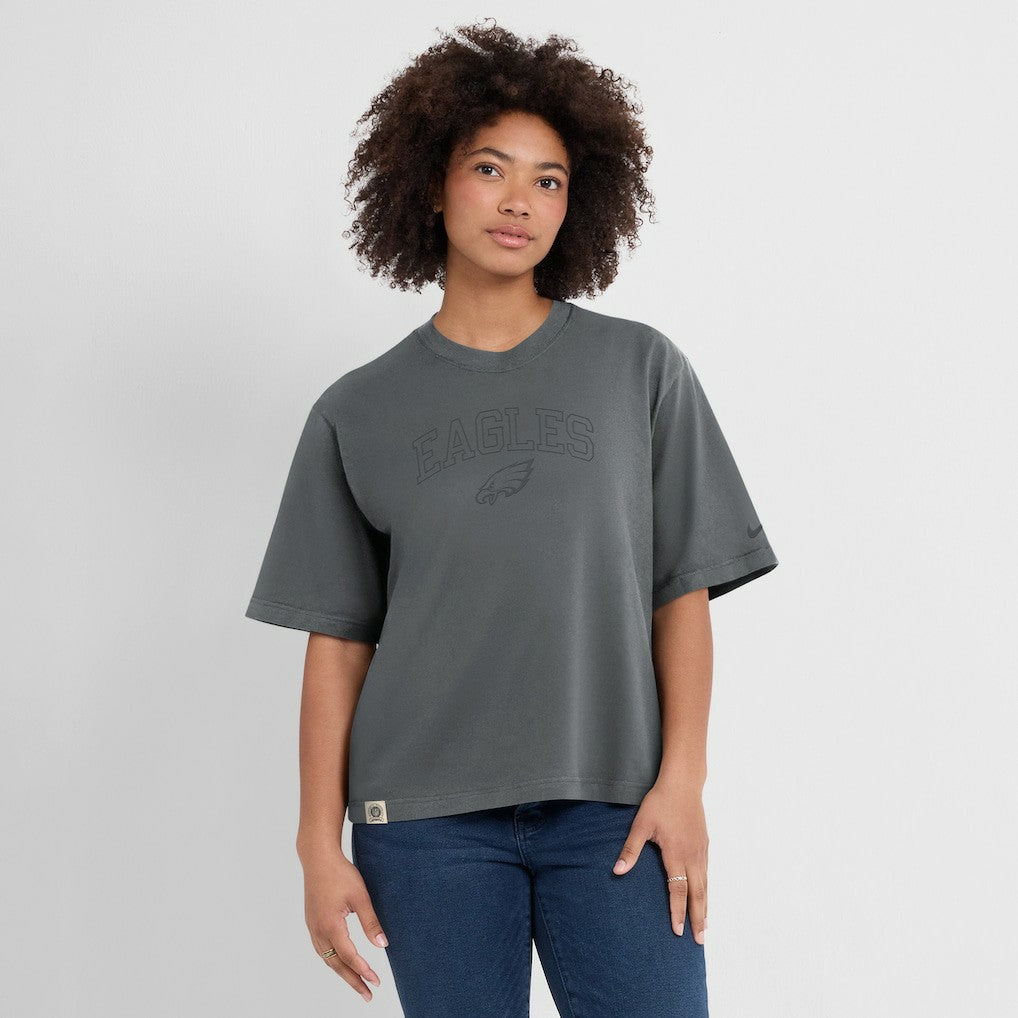 Philadelphia Eagles Women's Glory Arch Boxy T-Shirt - Charcoal - Nike