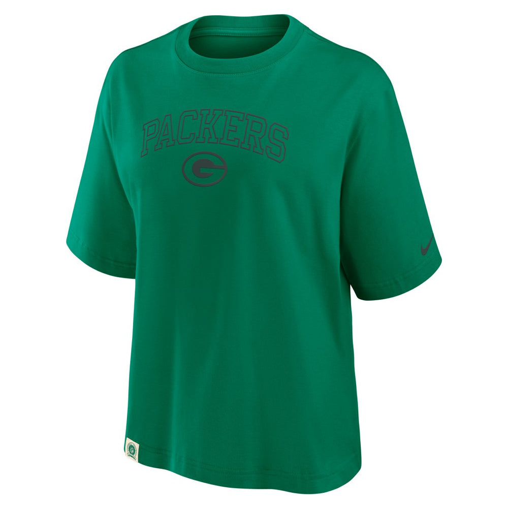 Green Bay Packers Women's Glory Arch Boxy T-Shirt - Green - Nike