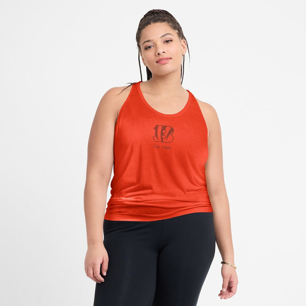 Cincinnati Bengals Women's Glory Open-Back Crisscross Dri-FIT Tank Top - Orange - Nike