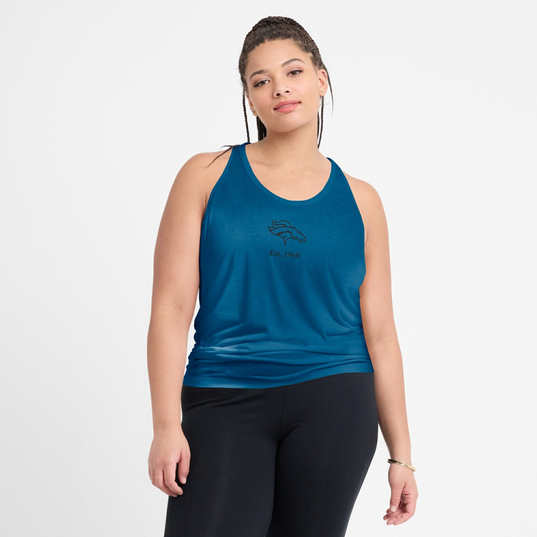 Denver Broncos Women's Glory Open-Back Crisscross Dri-FIT Tank Top - Turquoise - Nike
