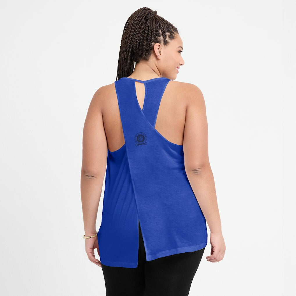 Los Angeles Rams Women's Glory Open-Back Crisscross Dri-FIT Tank Top - Royal - Nike
