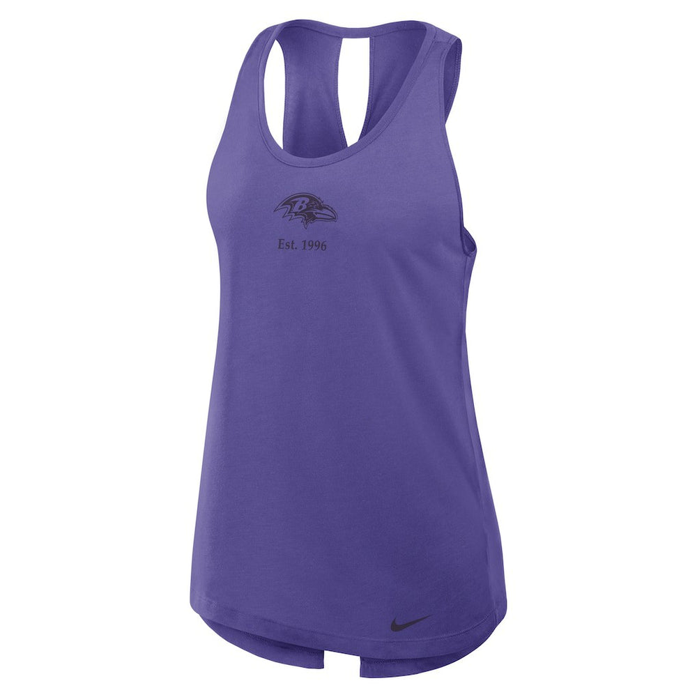 Baltimore Ravens Women's Glory Open-Back Crisscross Dri-FIT Tank Top - Purple - Nike