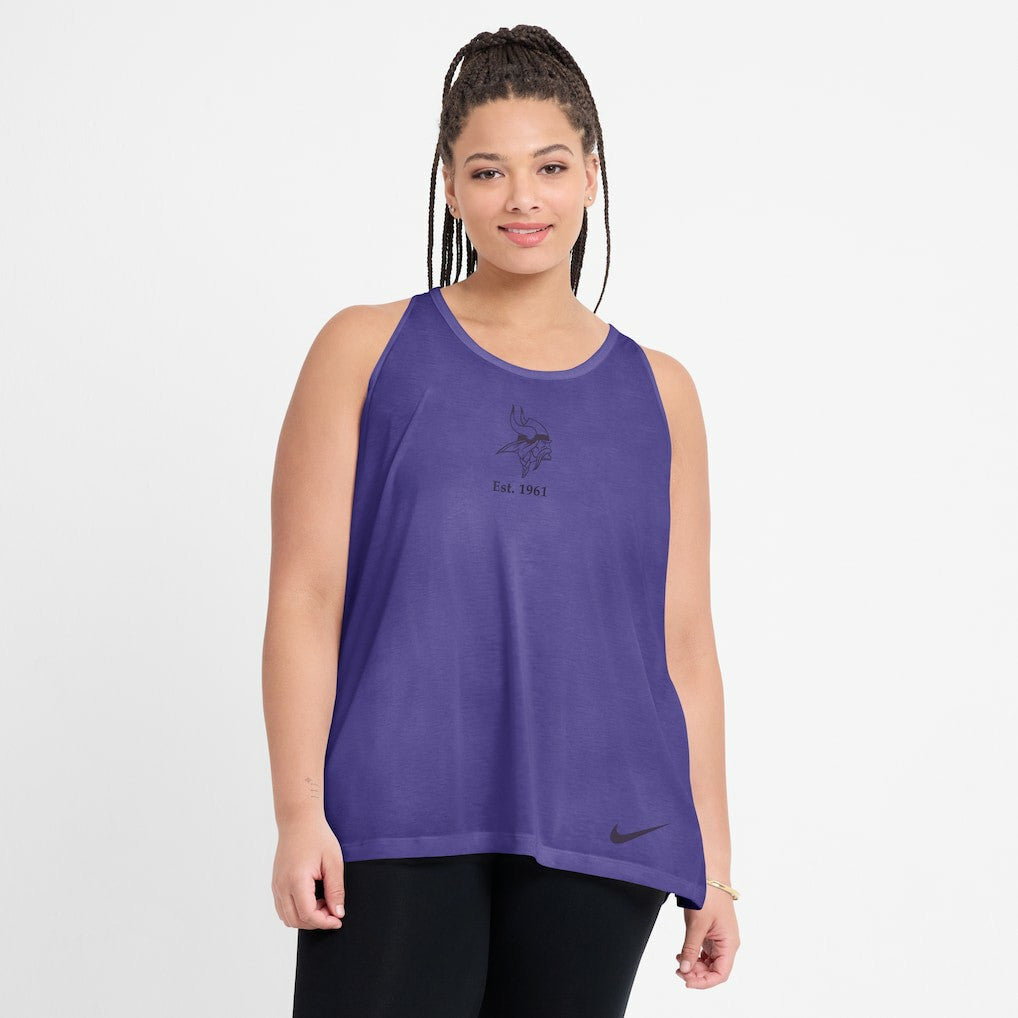 Minnesota Vikings Women's Glory Open-Back Crisscross Dri-FIT Tank Top - Purple - Nike
