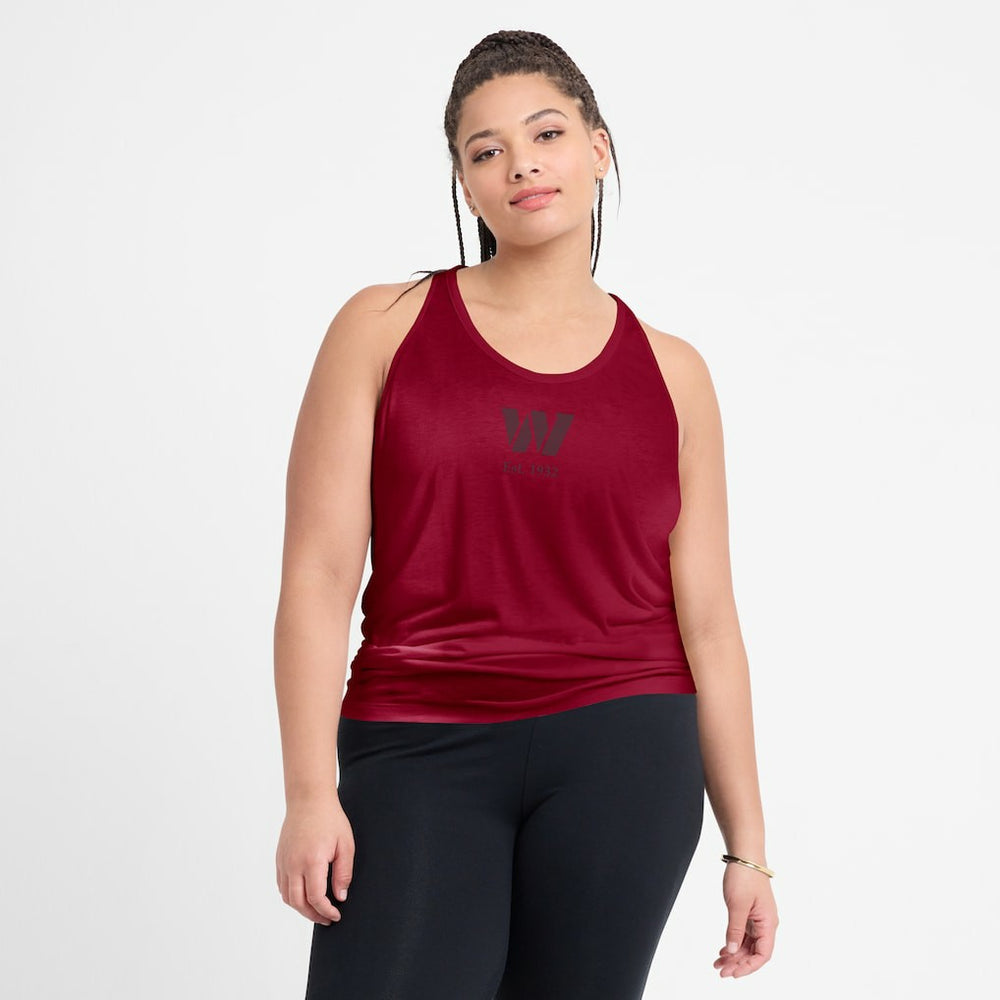 Washington Commanders Women's Glory Open-Back Crisscross Dri-FIT Tank Top - Burgundy - Nike