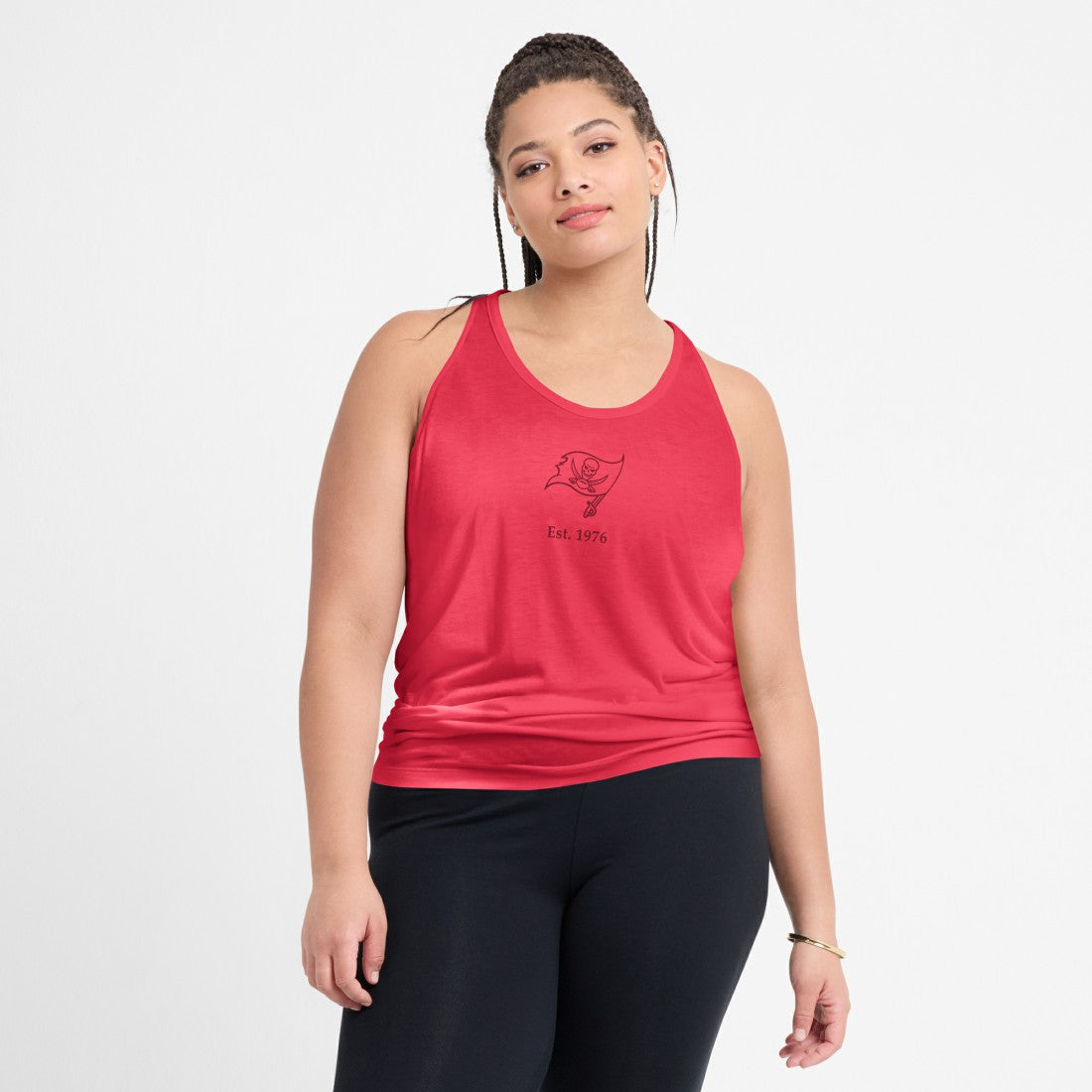 Tampa Bay Buccaneers Women's Glory Open-Back Crisscross Dri-FIT Tank Top - Light Red - Nike