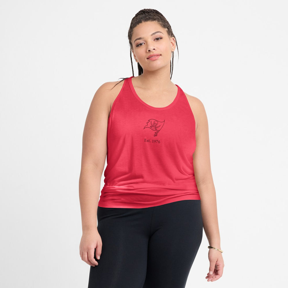 Tampa Bay Buccaneers Women's Glory Open-Back Crisscross Dri-FIT Tank Top - Light Red - Nike