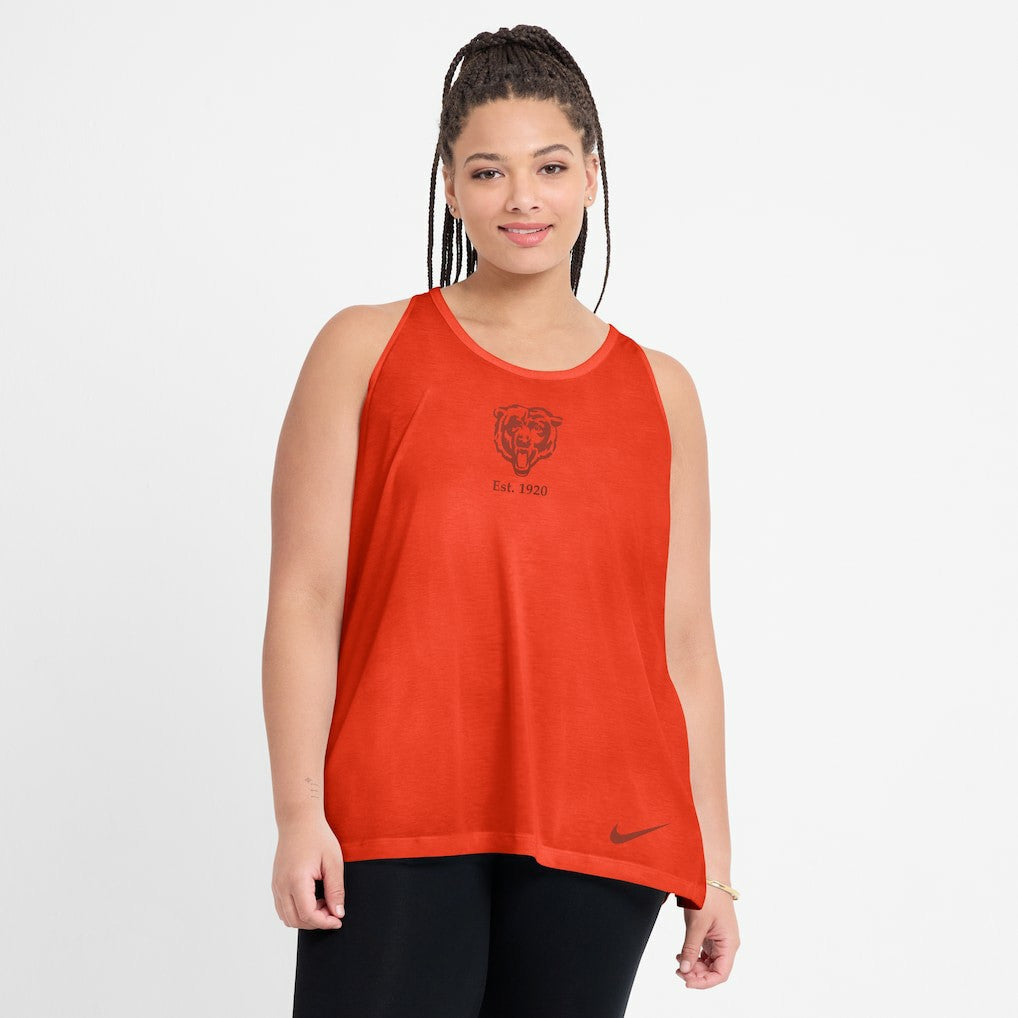 Chicago Bears Women's Glory Open-Back Crisscross Dri-FIT Tank Top - Orange - Nike