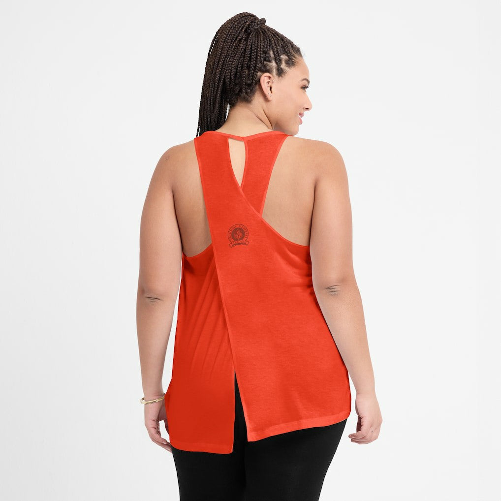 Chicago Bears Women's Glory Open-Back Crisscross Dri-FIT Tank Top - Orange - Nike