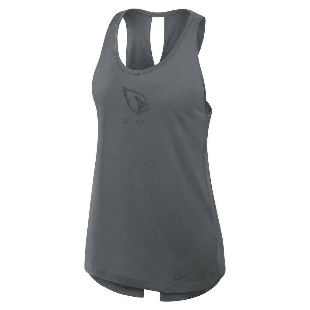 Arizona Cardinals Women's Glory Open-Back Crisscross Dri-FIT Tank Top - Charcoal - Nike