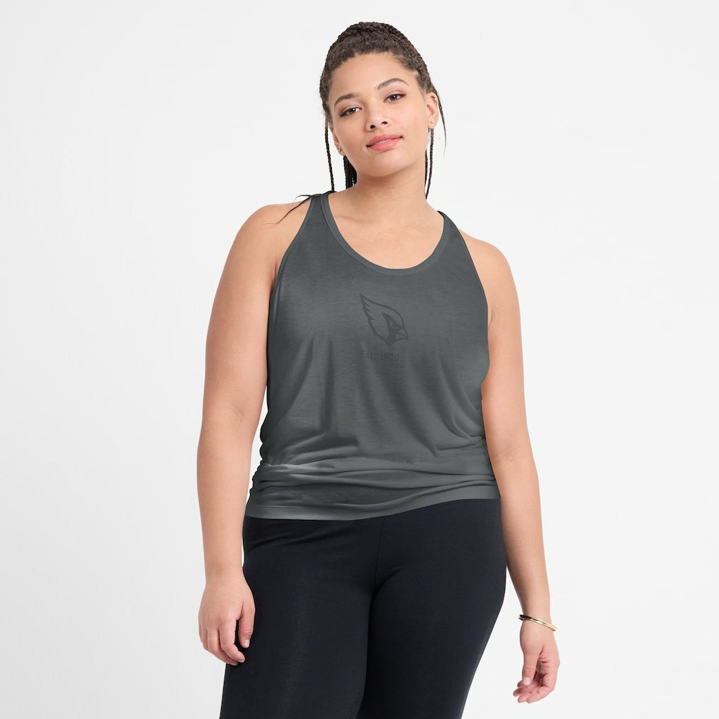Arizona Cardinals Women's Glory Open-Back Crisscross Dri-FIT Tank Top - Charcoal - Nike