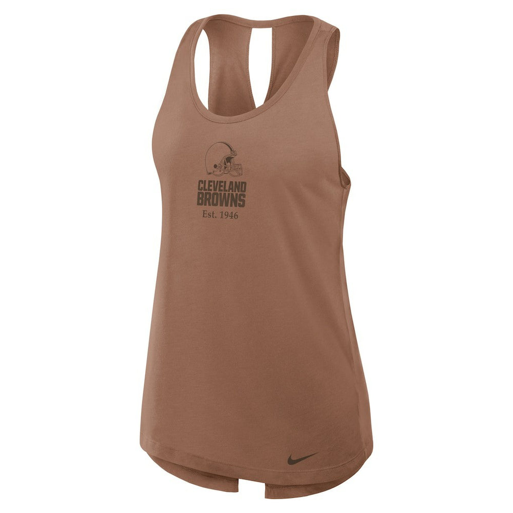 Cleveland Browns Women's Glory Open-Back Crisscross Dri-FIT Tank Top - Brown - Nike