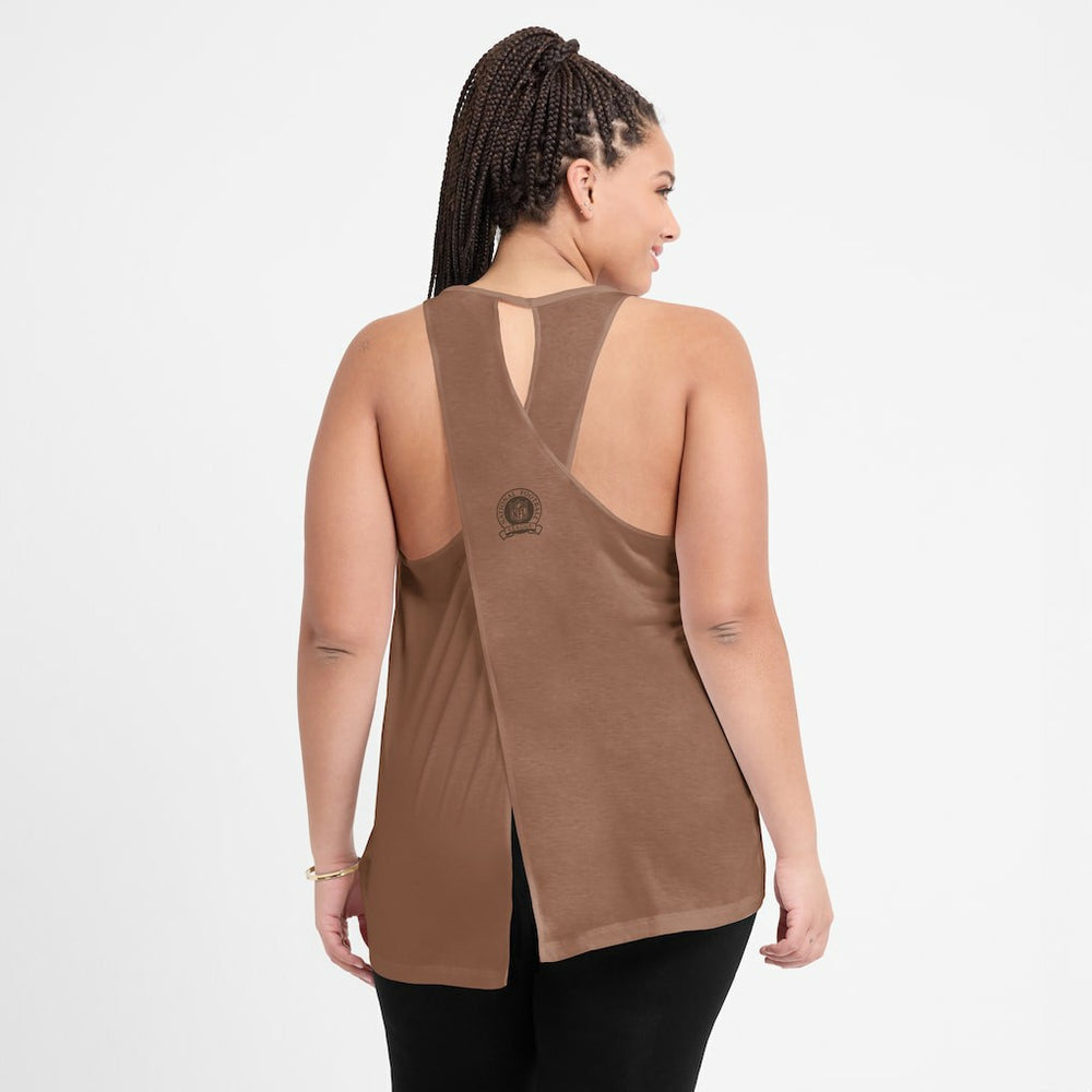 Cleveland Browns Women's Glory Open-Back Crisscross Dri-FIT Tank Top - Brown - Nike