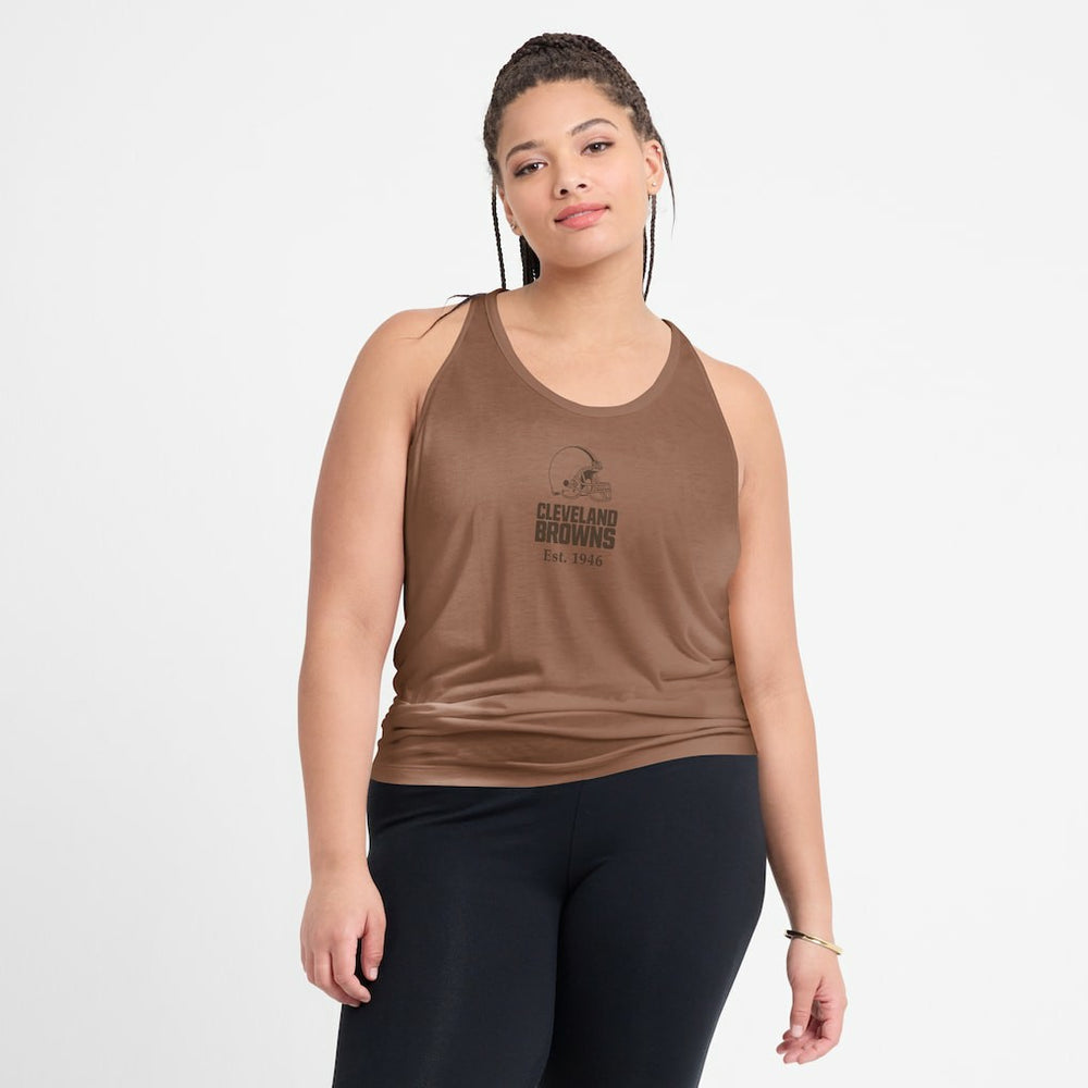 Cleveland Browns Women's Glory Open-Back Crisscross Dri-FIT Tank Top - Brown - Nike