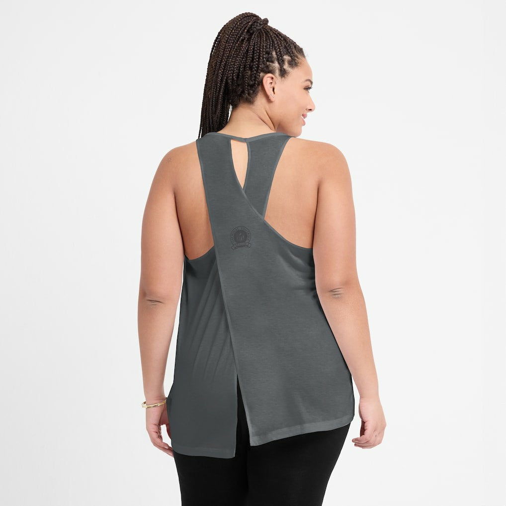 Jacksonville Jaguars Women's Glory Open-Back Crisscross Dri-FIT Tank Top - Charcoal - Nike