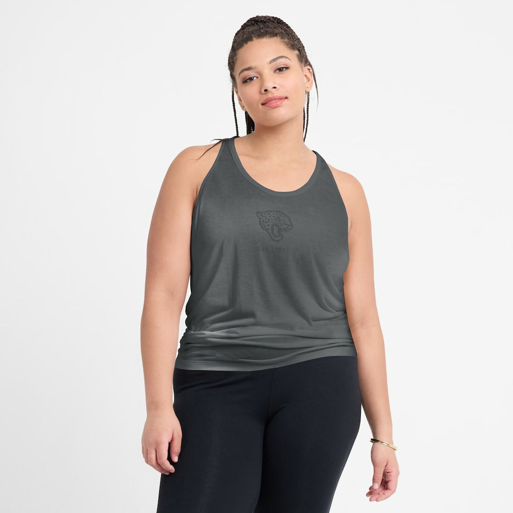 Jacksonville Jaguars Women's Glory Open-Back Crisscross Dri-FIT Tank Top - Charcoal - Nike