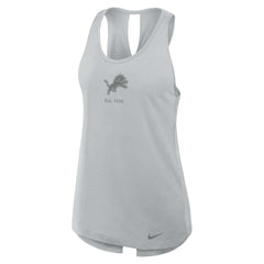 Detroit Lions Women's Glory Open-Back Crisscross Dri-FIT Tank Top - Gray - Nike