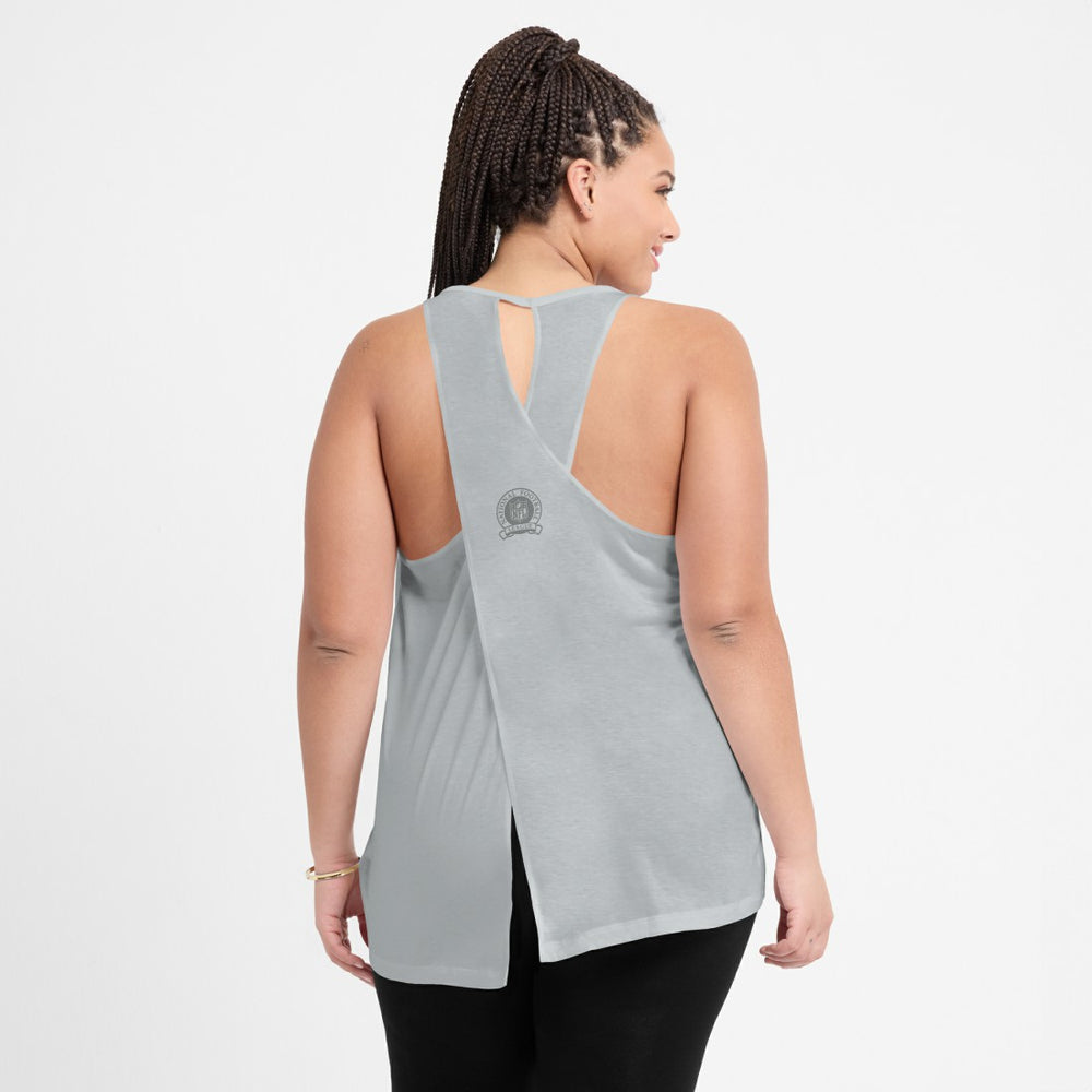 Detroit Lions Women's Glory Open-Back Crisscross Dri-FIT Tank Top - Gray - Nike