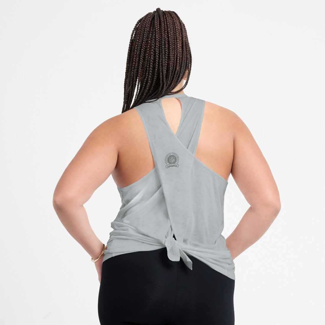 Detroit Lions Women's Glory Open-Back Crisscross Dri-FIT Tank Top - Gray - Nike