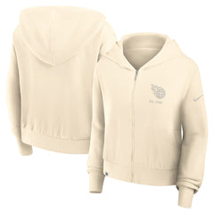 Tennessee Titans Women's Glory Cropped Full-Zip Hoodie - Cream - Nike