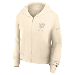 Chicago Bears Women's Glory Cropped Full-Zip Hoodie - Cream - Nike