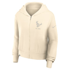 Houston Texans Women's Glory Cropped Full-Zip Hoodie - Cream - Nike
