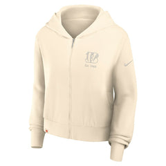 Cincinnati Bengals Women's Glory Cropped Full-Zip Hoodie - Cream - Nike