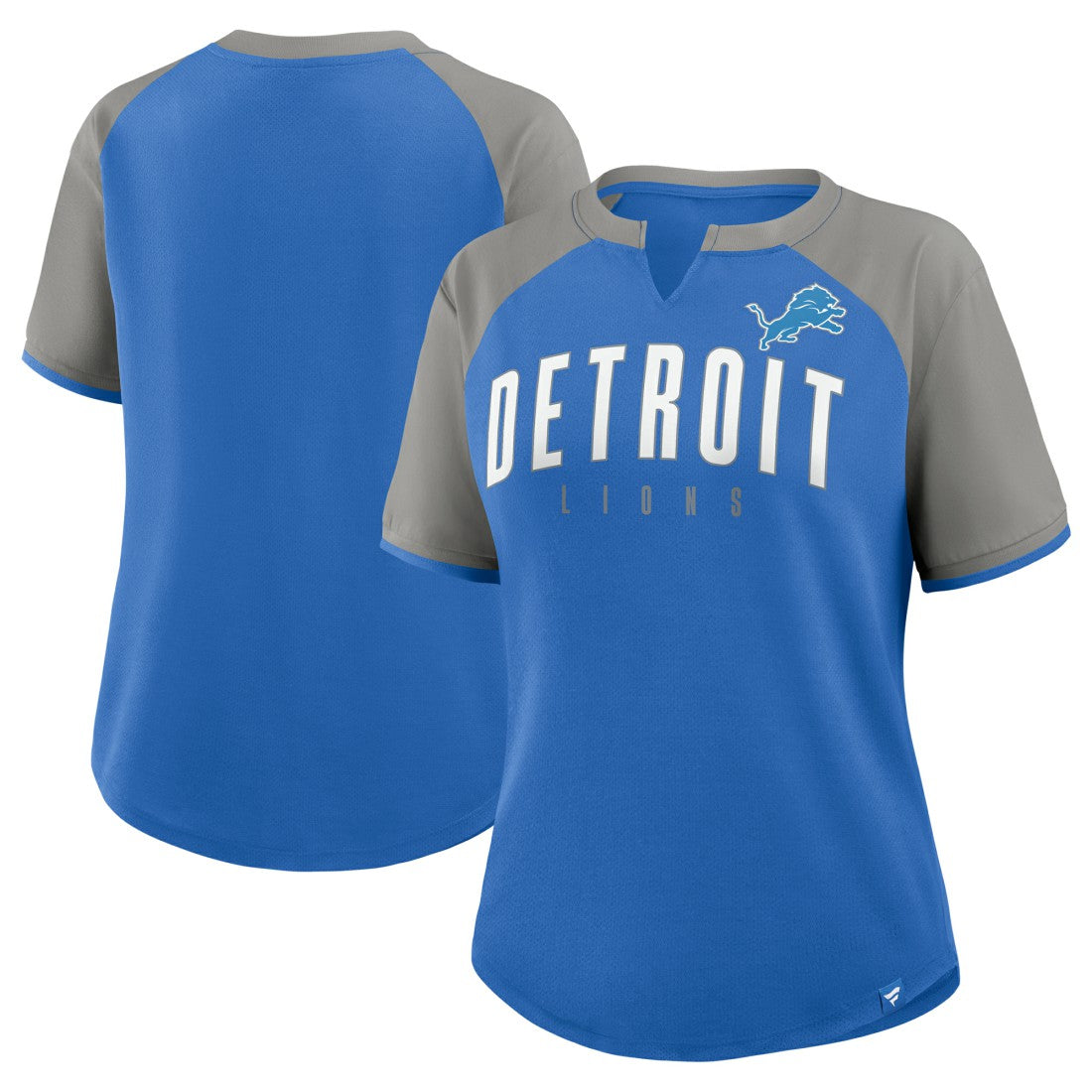 Detroit Lions Women's Height Advantage T-Shirt - Blue/Silver - Fanatics