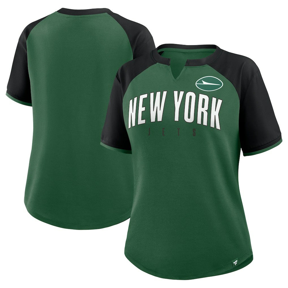 New York Jets Women's Height Advantage T-Shirt - Green/Black - Fanatics