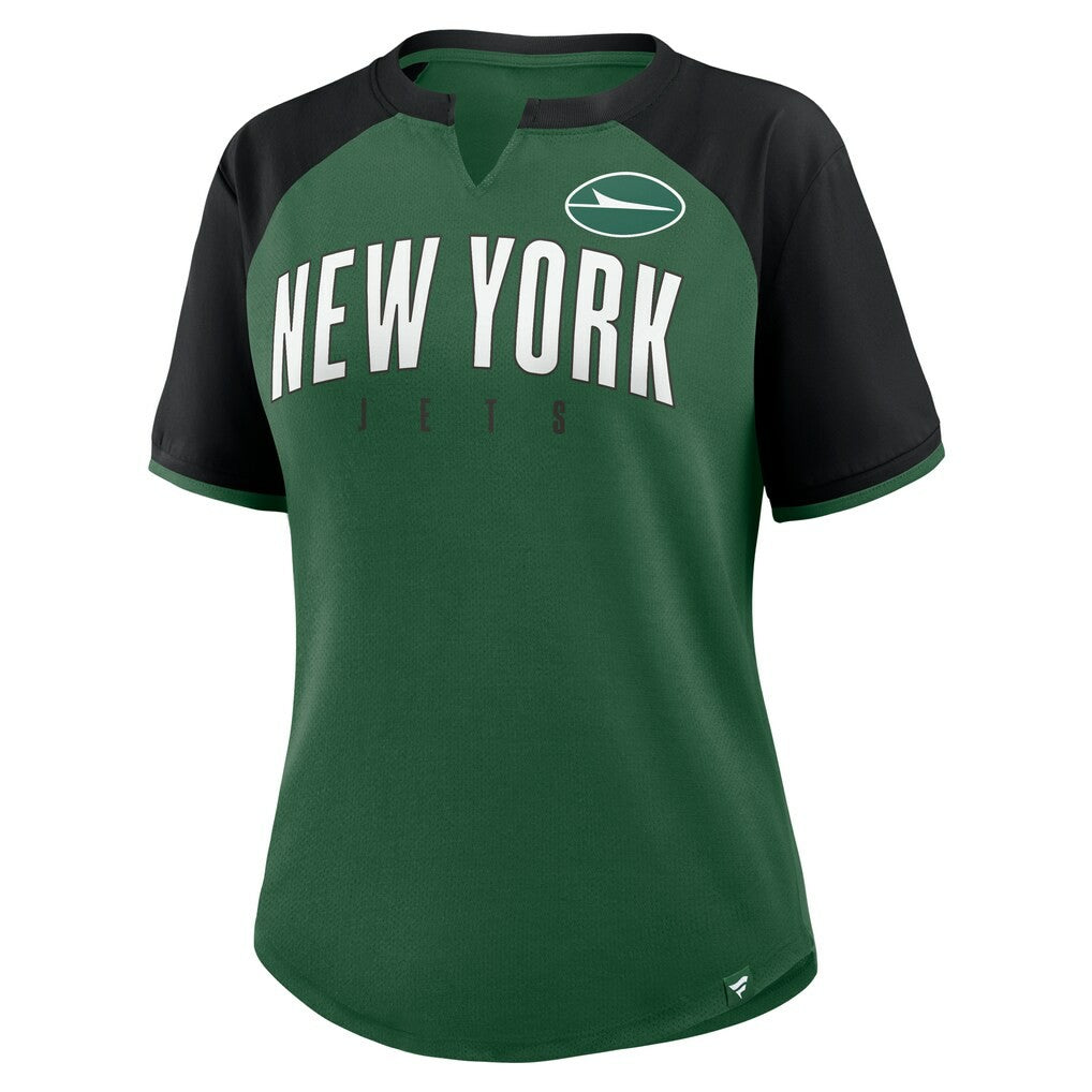 New York Jets Women's Height Advantage T-Shirt - Green/Black - Fanatics