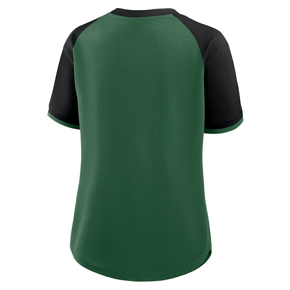 New York Jets Women's Height Advantage T-Shirt - Green/Black - Fanatics