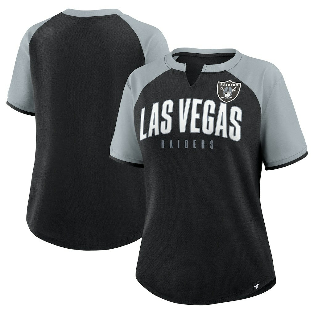 Las Vegas Raiders Women's Height Advantage T-Shirt - Black/Silver - Fanatics