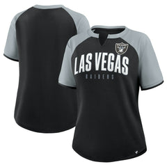 Las Vegas Raiders Women's Height Advantage T-Shirt - Black/Silver - Fanatics