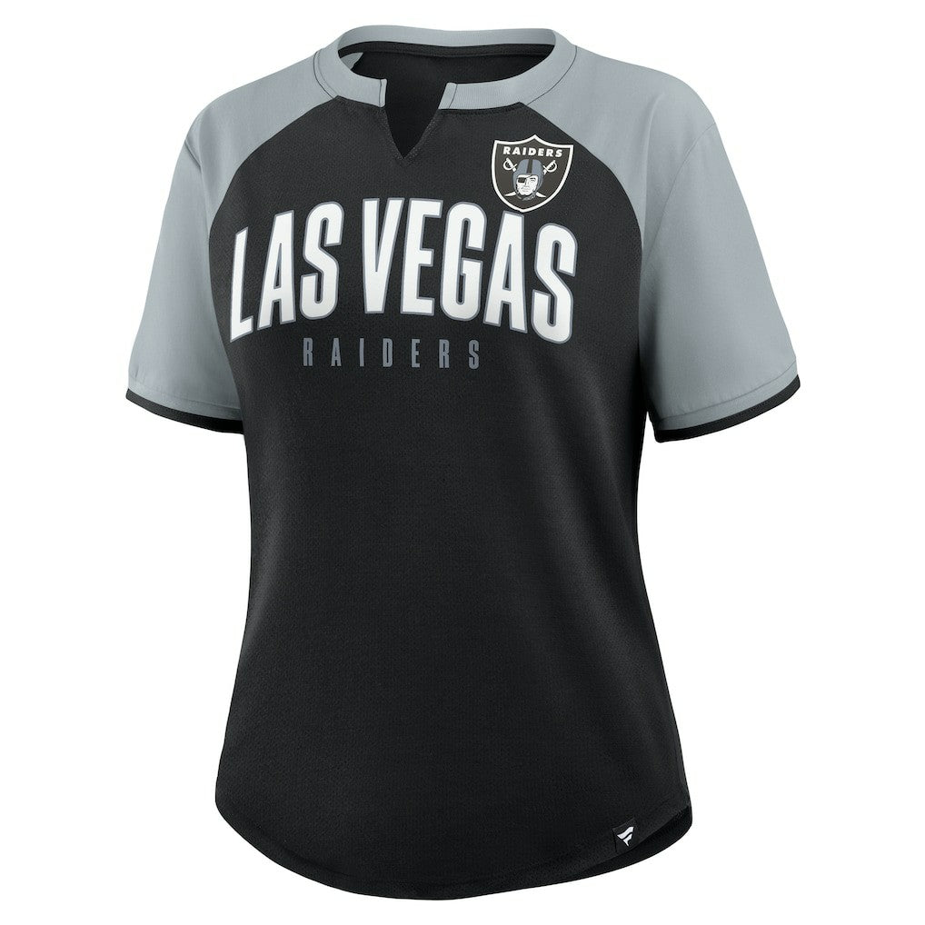 Las Vegas Raiders Women's Height Advantage T-Shirt - Black/Silver - Fanatics