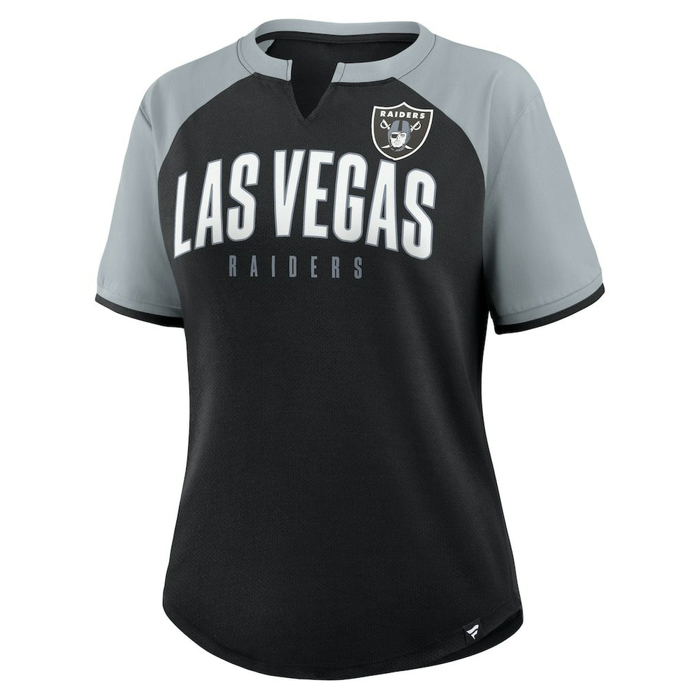 Las Vegas Raiders Women's Height Advantage T-Shirt - Black/Silver - Fanatics
