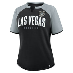 Las Vegas Raiders Women's Height Advantage T-Shirt - Black/Silver - Fanatics