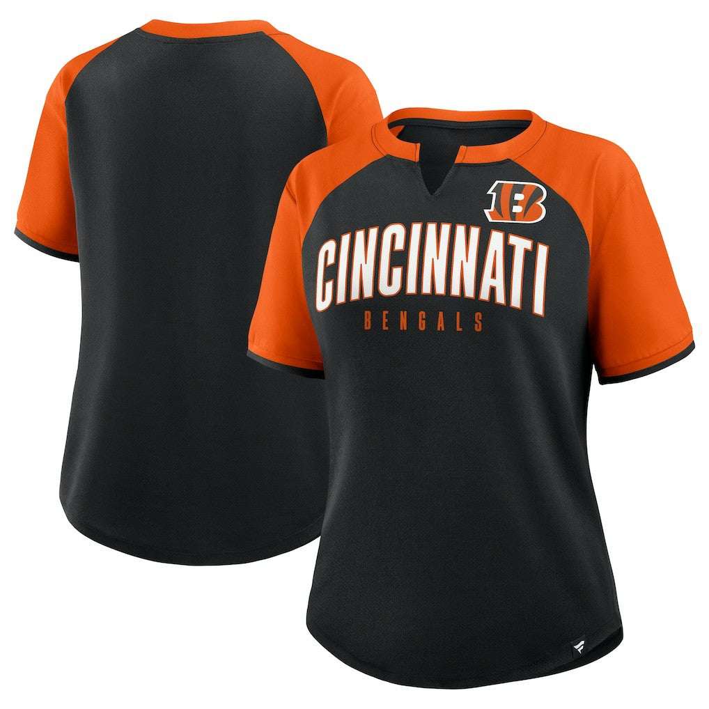 Cincinnati Bengals Women's Height Advantage T-Shirt - Black/Orange - Fanatics