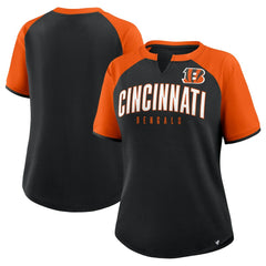 Cincinnati Bengals Women's Height Advantage T-Shirt - Black/Orange - Fanatics