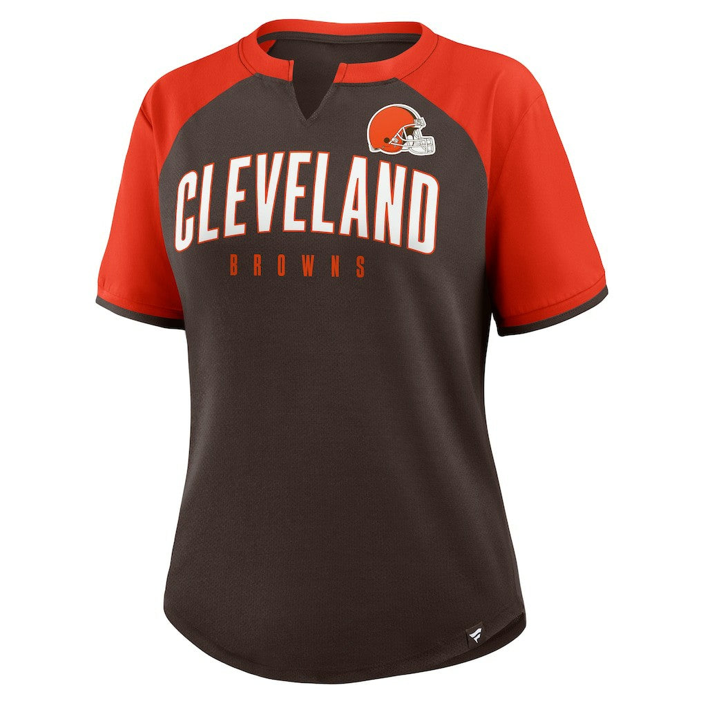 Cleveland Browns Women's Height Advantage T-Shirt - Brown/Orange - Fanatics