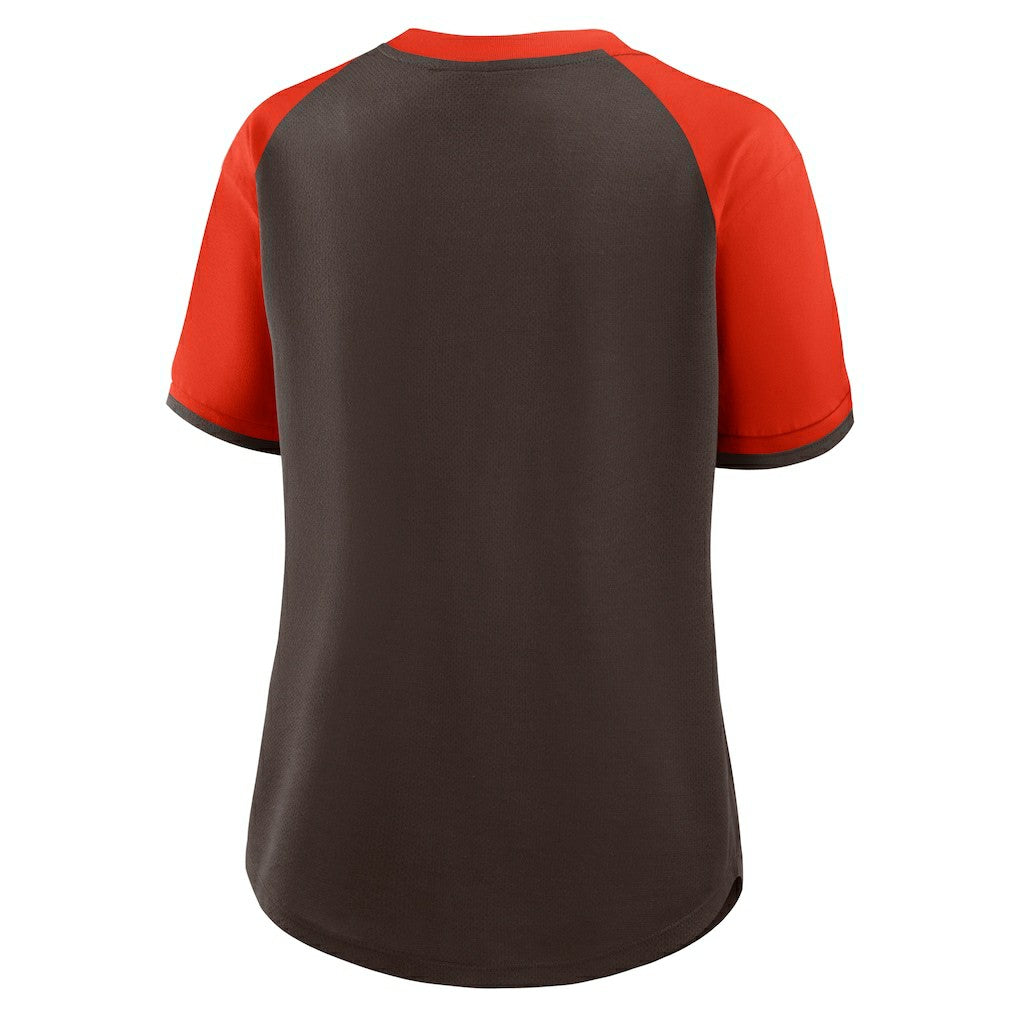 Cleveland Browns Women's Height Advantage T-Shirt - Brown/Orange - Fanatics