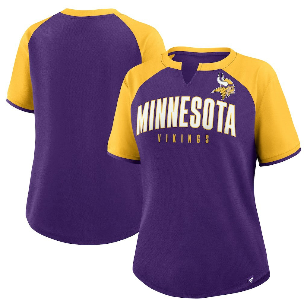 Minnesota Vikings Women's Height Advantage T-Shirt - Purple/Gold - Fanatics