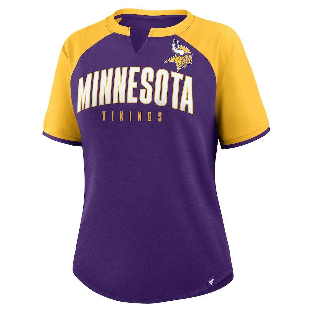 Minnesota Vikings Women's Height Advantage T-Shirt - Purple/Gold - Fanatics