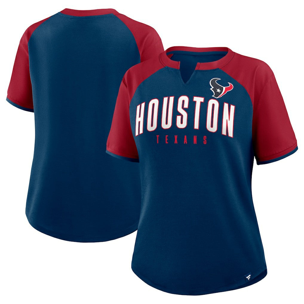 Houston Texans Women's Height Advantage T-Shirt - Navy/Red - Fanatics