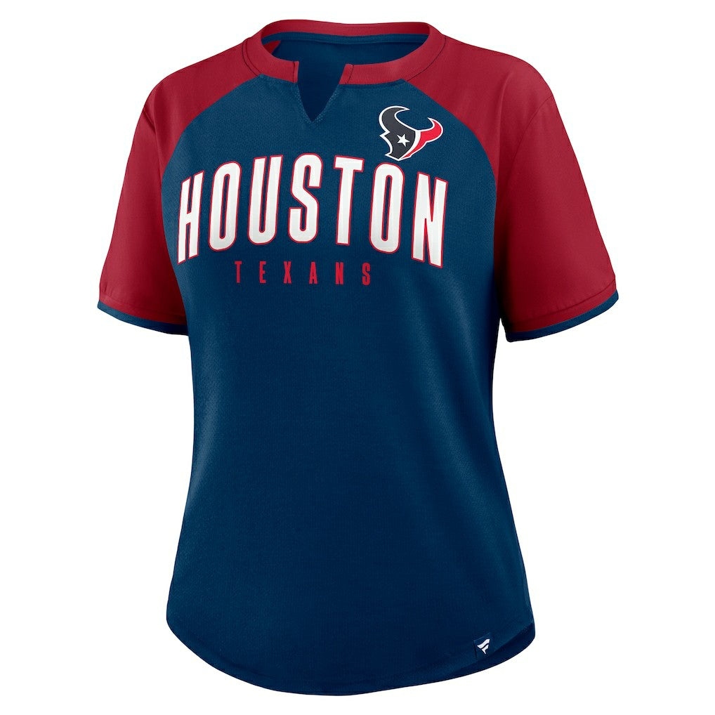 Houston Texans Women's Height Advantage T-Shirt - Navy/Red - Fanatics