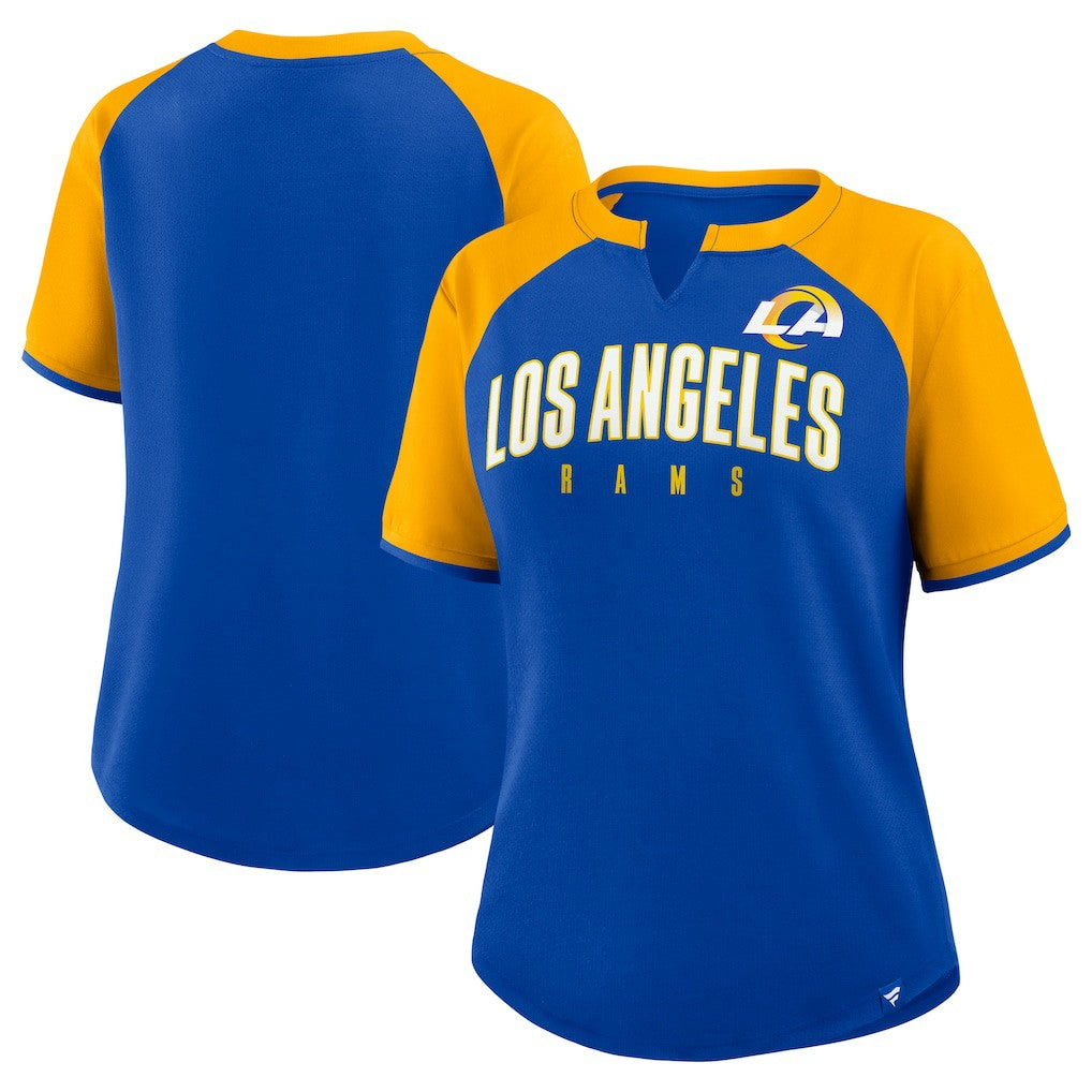 Los Angeles Rams Women's Height Advantage T-Shirt - Royal/Gold - Fanatics