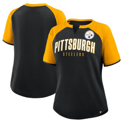 Pittsburgh Steelers Women's Height Advantage T-Shirt - Black/Gold - Fanatics