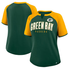 Green Bay Packers Women's Height Advantage T-Shirt - Green/Gold - Fanatics