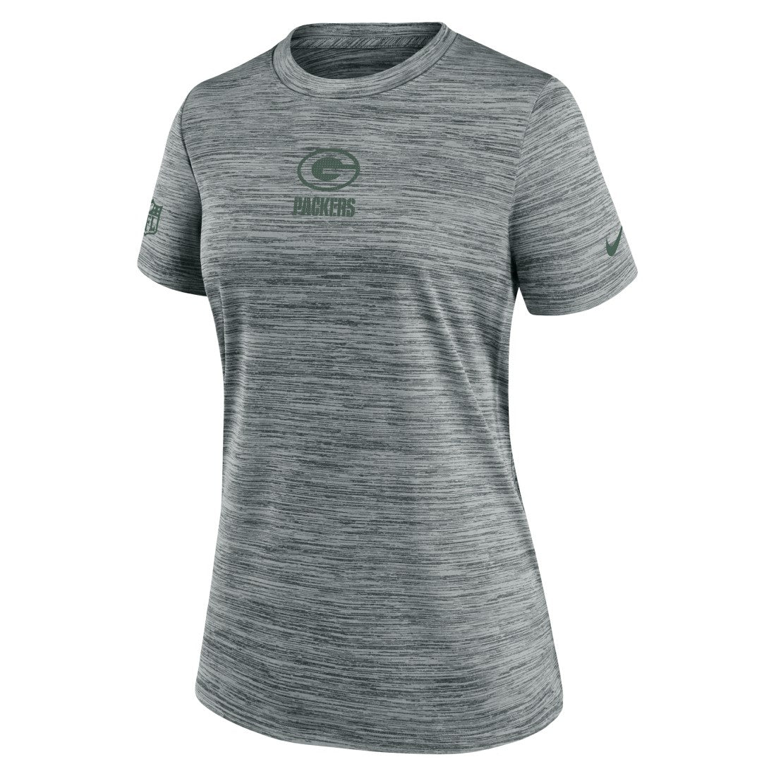 Green Bay Packers Women's Sideline Velocity Dri-FIT T-Shirt - Gray - Nike